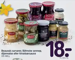 REMA 1000 Beauvais survarer, Bähncke sennep, dijonnaise eller kirsebærsauce tilbud