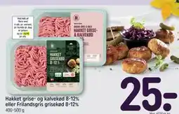 REMA 1000 Hakket grise- og kalvekød 8-12% eller Frilandsgris grisekød 8-12% tilbud