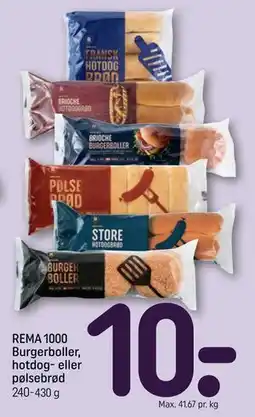 REMA 1000 REMA 1000 Burgerboller, hotdog- eller pølsebrød tilbud