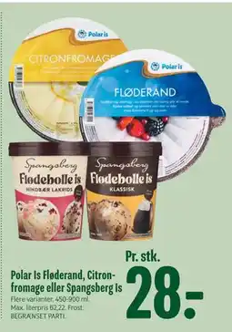 Min Købmand Polar Is Fløderand, Citronfromage eller Spangsberg Is tilbud