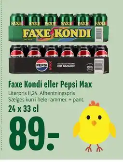 Min Købmand Faxe Kondi eller Pepsi Max tilbud