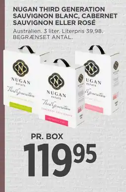 MENY NUGAN THIRD GENERATION SAUVIGNON BLANC, CABERNET SAUVIGNON ELLER ROSÉ tilbud
