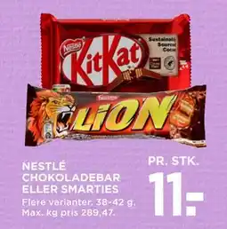 MENY NESTLÉ CHOKOLADEBAR ELLER SMARTIES tilbud