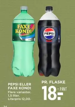 MENY PEPSI ELLER FAXE KONDI tilbud