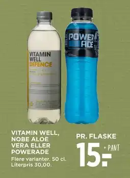 MENY VITAMIN WELL, NOBE ALOE VERA ELLER POWERADE tilbud