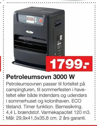 Bauhaus Petroleumsovn 3000 W tilbud