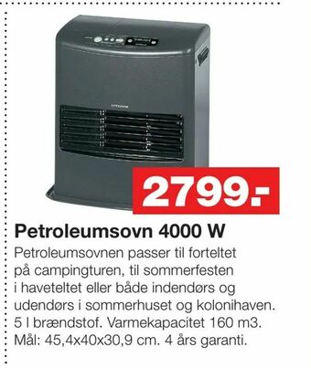 Bauhaus Petroleumsovn 4000 W tilbud