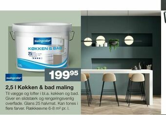 Bauhaus 2,5 l Køkken & bad maling tilbud