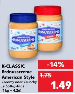 Kaufland DE K-classic erdnusscreme american style tilbud