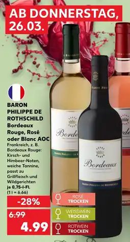Kaufland DE Baron philippe de rothschild bordeaux rouge, rosé oder blanc aoc tilbud