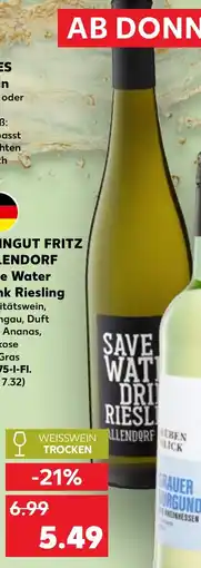 Kaufland DE Weingut fritz allendorf save water drink riesling tilbud