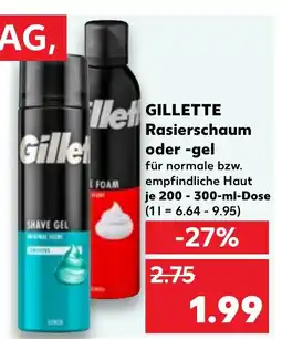 Kaufland DE Gillette rasierschaum oder -gel tilbud