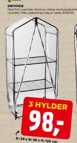 jem & fix Drivhus (3 hylder) tilbud
