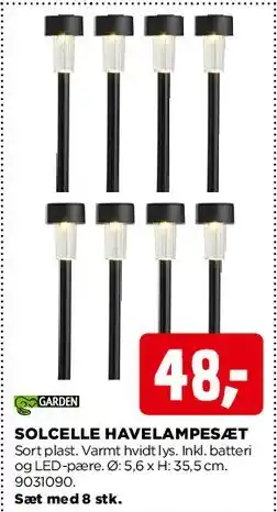 jem & fix Solcelle havelampesæt tilbud