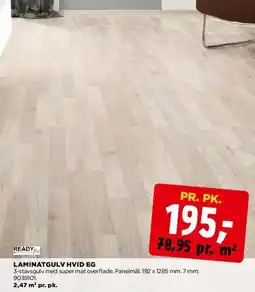jem & fix LAMINATGULV HVID EG tilbud