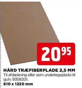 jem & fix HÅRD TRÆFIBERPLADE 2,5 MM tilbud