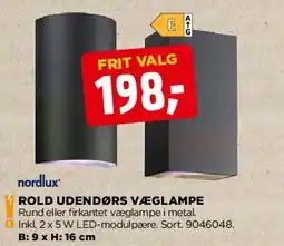 jem & fix ROLD UDENDØRS VÆGLAMPE tilbud