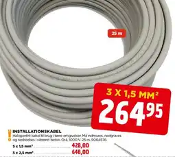 jem & fix Installationskabel 3 x 1,5 mm² (25 m) tilbud