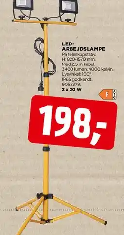 jem & fix LED-arbejdslampe på stativ tilbud