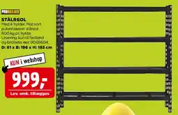 jem & fix Stor stålreol (sort) tilbud
