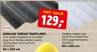 jem & fix Sunlux Sinus tagplade tilbud