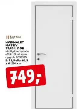 jem & fix HVIDMALET MASSIV STABIL DØR tilbud