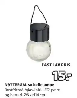 JYSK NATTERGAL solcellelampe tilbud
