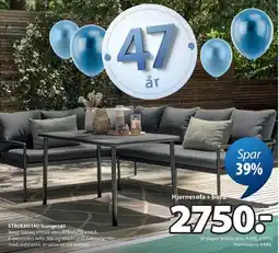 JYSK STROMSTAD loungesæt / Hjørnesofa + bord tilbud