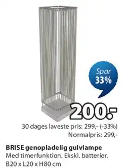 JYSK BRISE genopladelig gulvlampe tilbud