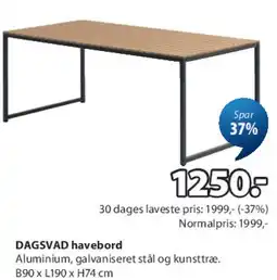 JYSK DAGSVAD havebord tilbud