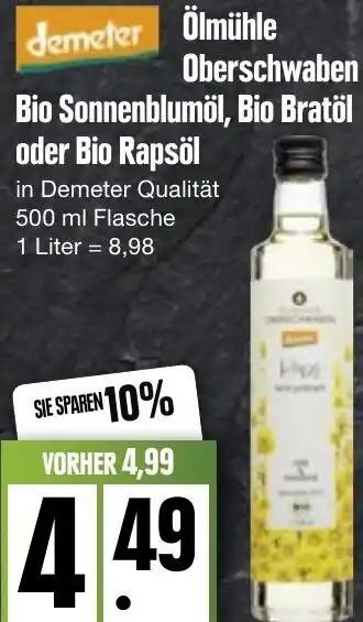 Ölmühle Oberschwaben Bio Sonnenblumöl, Bio Bratöl Oder Bio Rapsöl