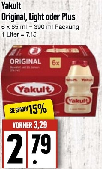Yakult Original, Light Oder Plus
