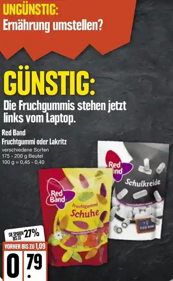 Zentralmarkt Red Band Fruchtgummi Oder Lakritz tilbud
