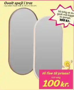 Hi five Ovalt spejl i træ tilbud