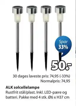 JYSK ALK solcellelampe tilbud