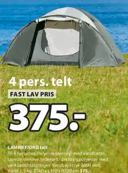 JYSK LAMMEFJORD 4 pers. telt tilbud