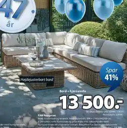 JYSK Bord + hjørnesofa tilbud