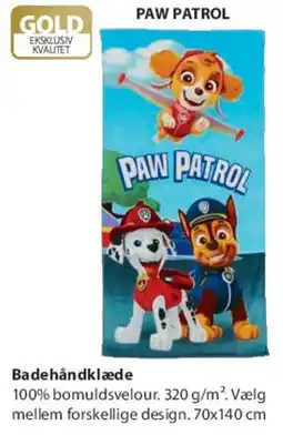 JYSK PAW PATROL badehåndklæde tilbud