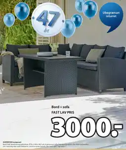 JYSK Bord + sofa (AGERMØSE loungesæt) tilbud
