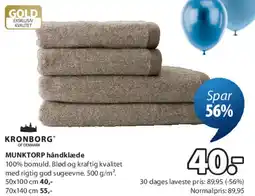 JYSK MUNKTOPP håndklæde tilbud