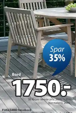 JYSK RADSTED havestol tilbud