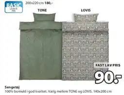 JYSK TONE / LOVIS sengesæt tilbud