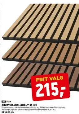 jem & fix AKUSTIKPANEL QUANTI 18 MM tilbud