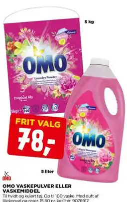 jem & fix OMO VASKEPULVER ELLER VASKEMIDDEL tilbud