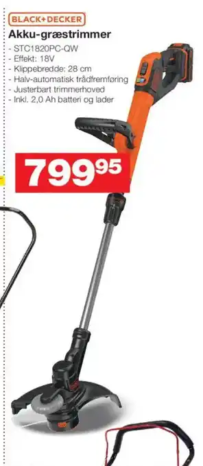 Bauhaus Black+decker akku-græstrimmer tilbud