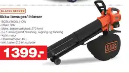 Bauhaus Black+decker akku-løvsuger/-blæser tilbud