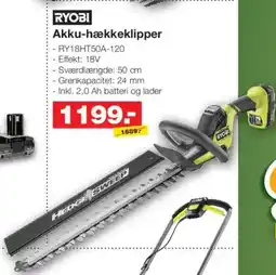 Bauhaus RYOBI Akku-hækkeklipper tilbud