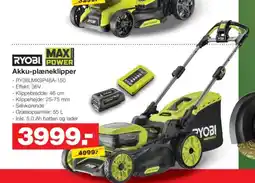 Bauhaus Ryobi maxi ryobi power akku-plæneklipper tilbud