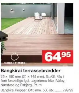 Bauhaus Bangkirai terrassebrædder tilbud
