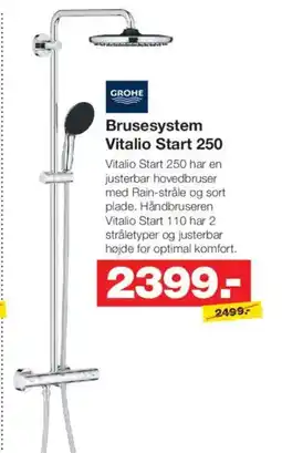 Bauhaus Grohe brusesystem vitalio start 250 tilbud